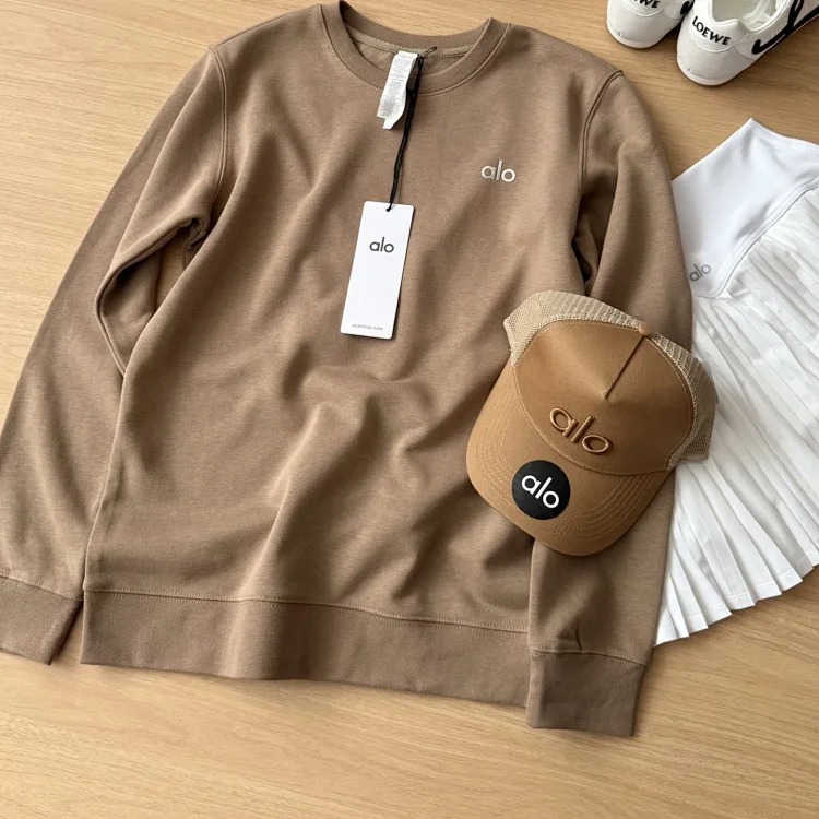 Small label unisex long-sleeved sweatshirt solid color round neck casual top image 8