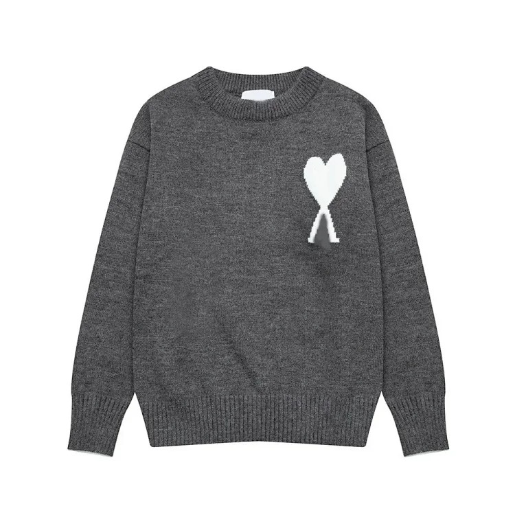 Love jacquard knitted long-sleeved sweater for men and women image 2