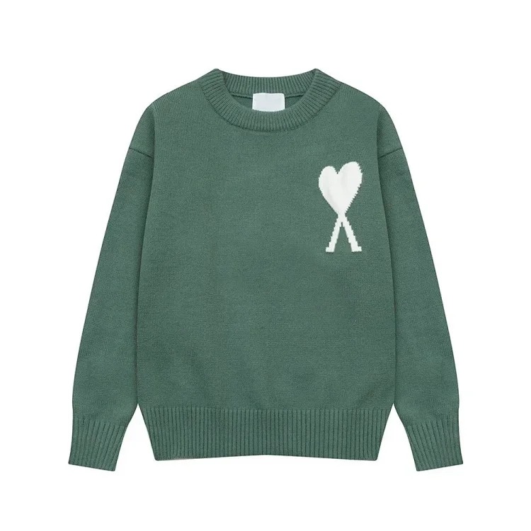 Love jacquard knitted long-sleeved sweater for men and women image 3