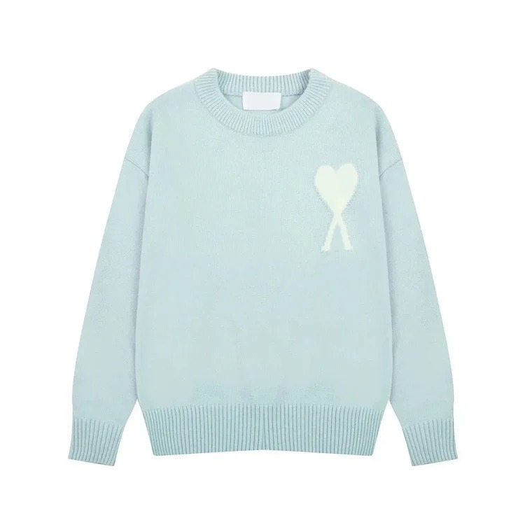 Love jacquard knitted long-sleeved sweater for men and women image 4