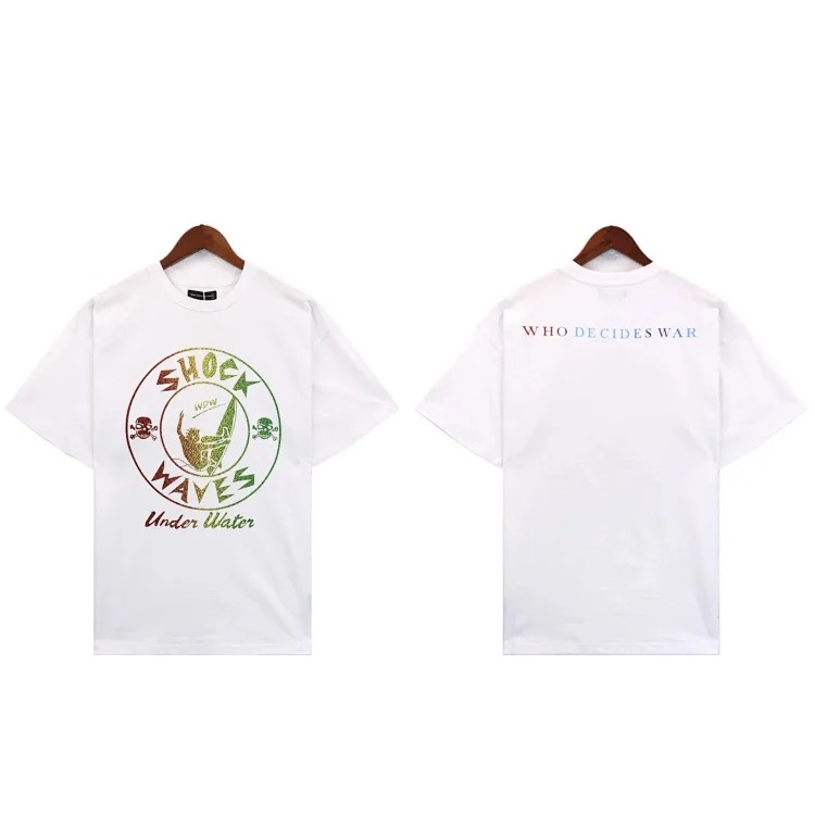 Washed printed loose men's short-sleeved t-shirt American top image 4