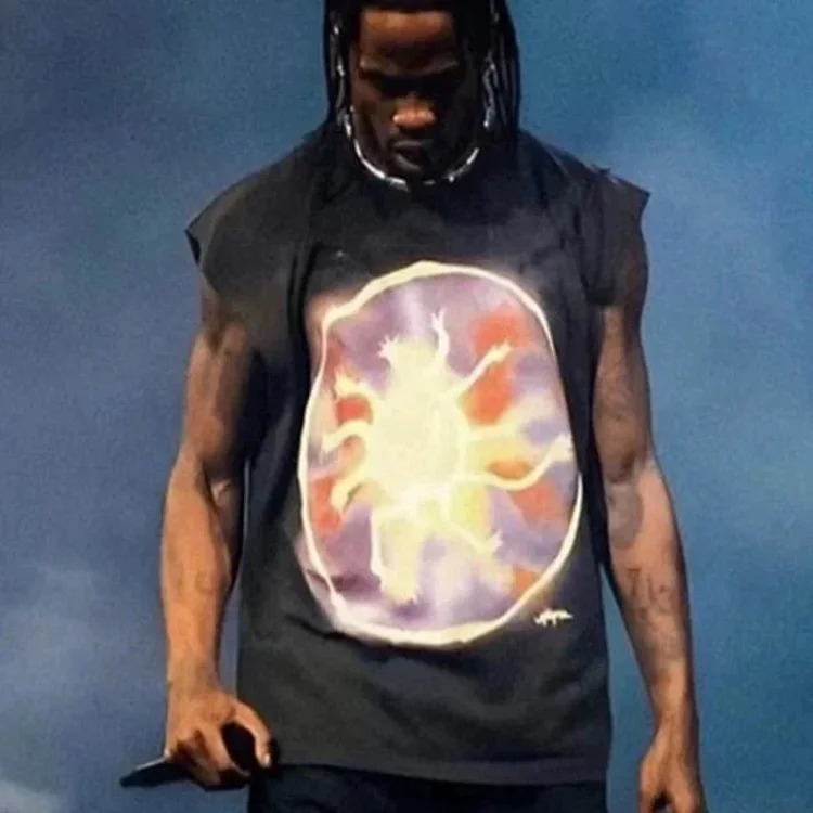 2024 new American street style Travis Scott Cactus Jack Confederacy short-sleeved T-shirt tee image 2