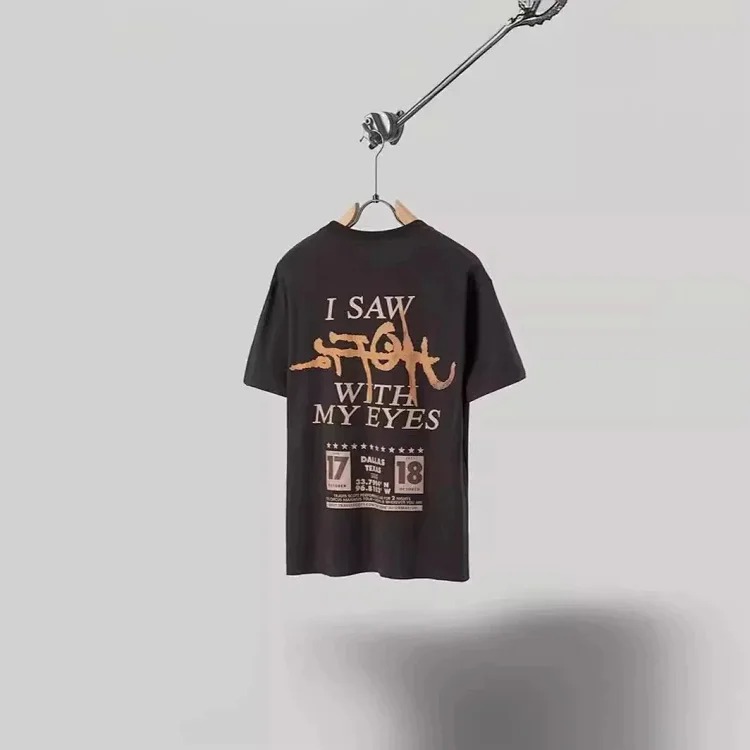 2024 new American street style Travis Scott Cactus Jack Confederacy short-sleeved T-shirt tee image 4