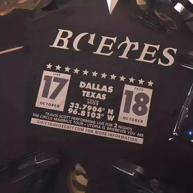 2024 new American street style Travis Scott Cactus Jack Confederacy short-sleeved T-shirt tee image 5