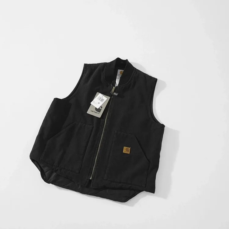 High-quality carh V02 vintage retro washed workwear cotton vest vest couple casual solid color jacket image 5
