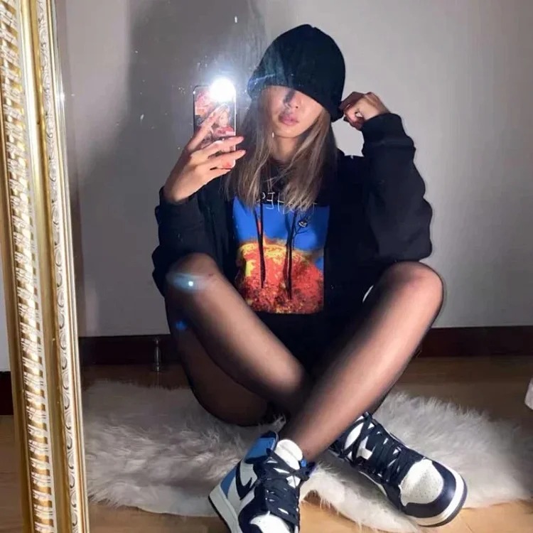 European and American trendy brand Travis Scott Sun Stickman Foamed Velvet Hoodie Sweatshirt Men's and Women's Jacket image 4