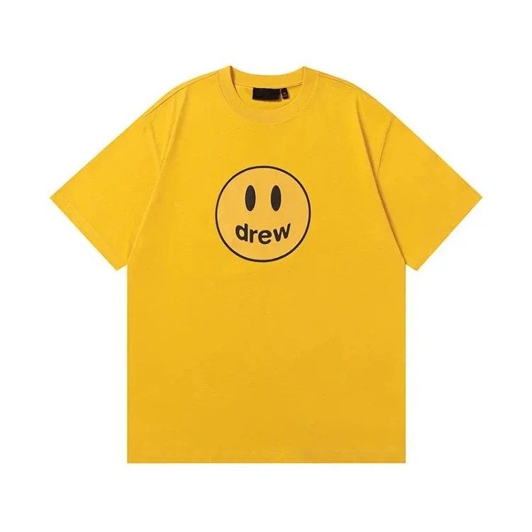 drewSmiley face printed short-sleeved Justin Bieber same style high street casual men and women couple loose T-shirt ins image 10