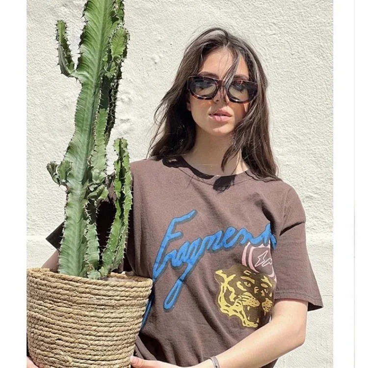 Travis Scott Cactus Jack tiger head lightning joint pattern short-sleeved T-shirt for men image 3