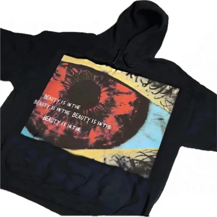 Ink foam printed hoodie plus size sweatshirt image 4