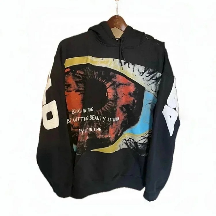 Ink foam printed hoodie plus size sweatshirt image 5