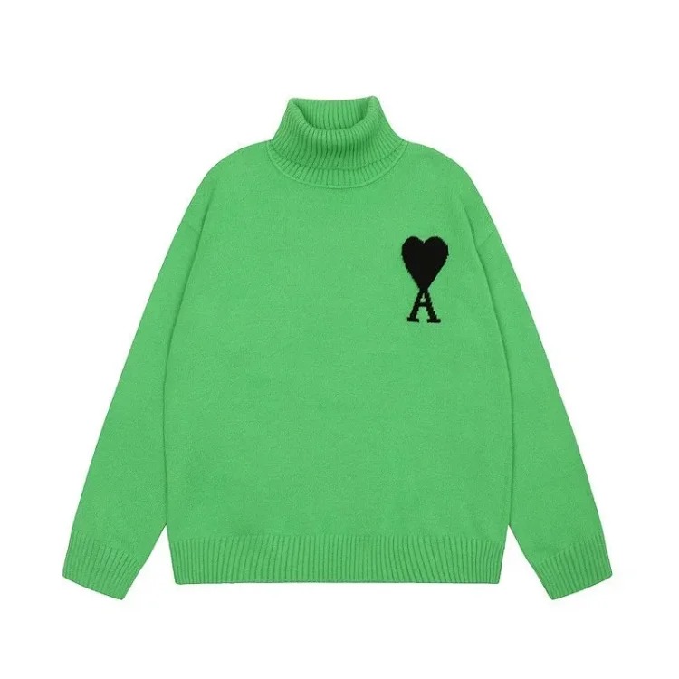 Big Heart A Embroidered Turtleneck Long Sleeve Shirt Couple Style Sweater image 10