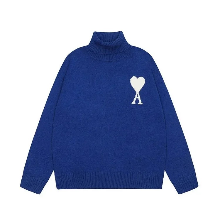 Big Heart A Embroidered Turtleneck Long Sleeve Shirt Couple Style Sweater image 11