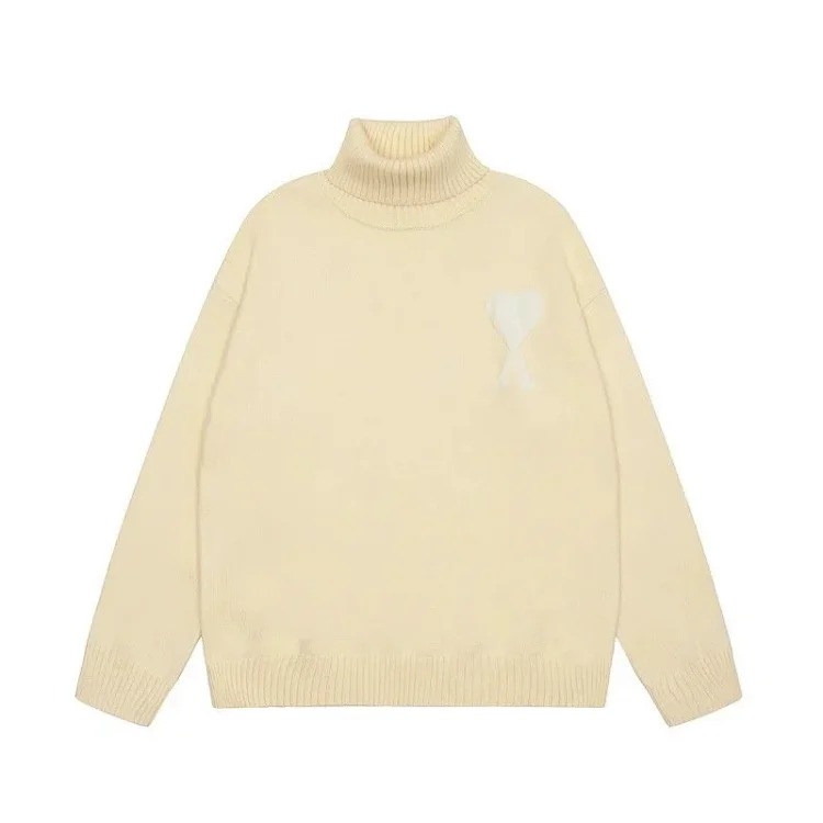 Big Heart A Embroidered Turtleneck Long Sleeve Shirt Couple Style Sweater image 7