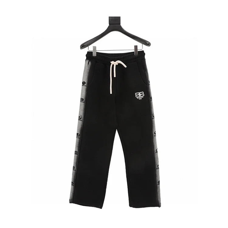 Blcg washed lock button embroidered trousers for men and women