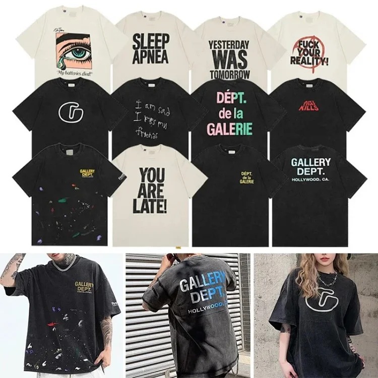 Gallery deptAmerican fashion brand short-sleeved Vintage summer loose retro washed old high street T-shirt for men