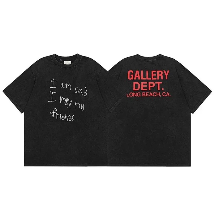 Gallery deptAmerican fashion brand short-sleeved Vintage summer loose retro washed old high street T-shirt for men image 4