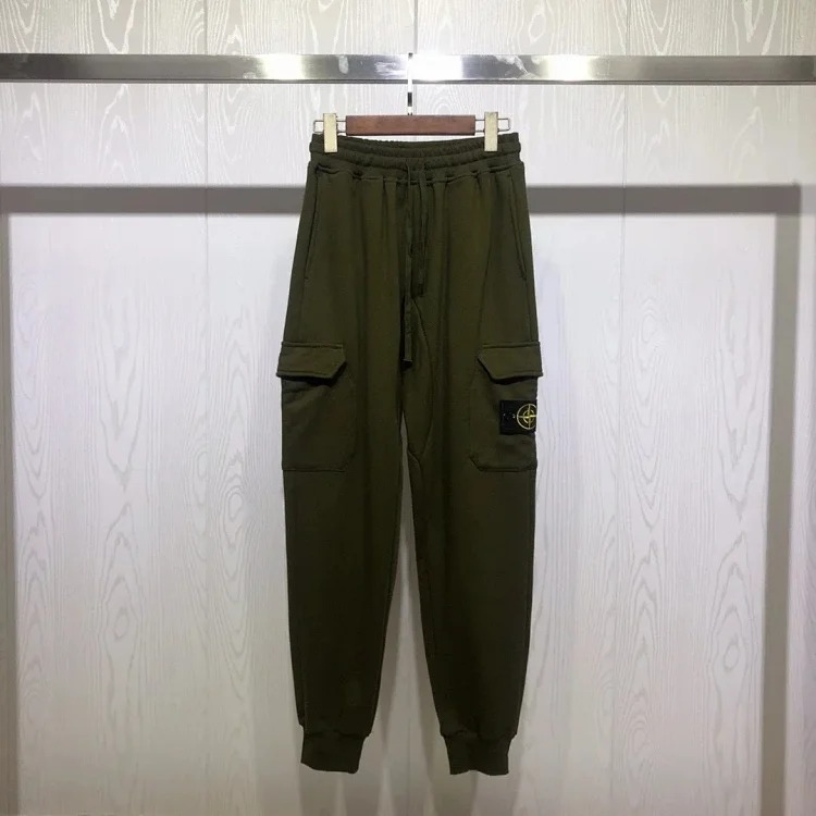 Cross-border Sto*ne Island Stone Island 2024fw men's tapered cotton sweatpants autumn and winter overalls sweatpants black image 3