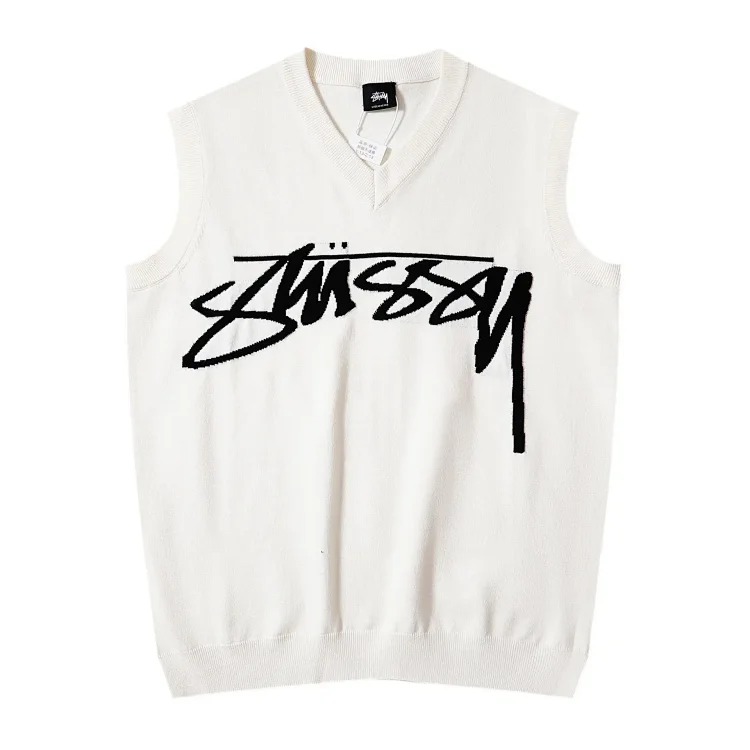 2023 cross-border European and American foreign trade spot new S letter series mosquito coil jacquard logo solid color round neck sweater image 3