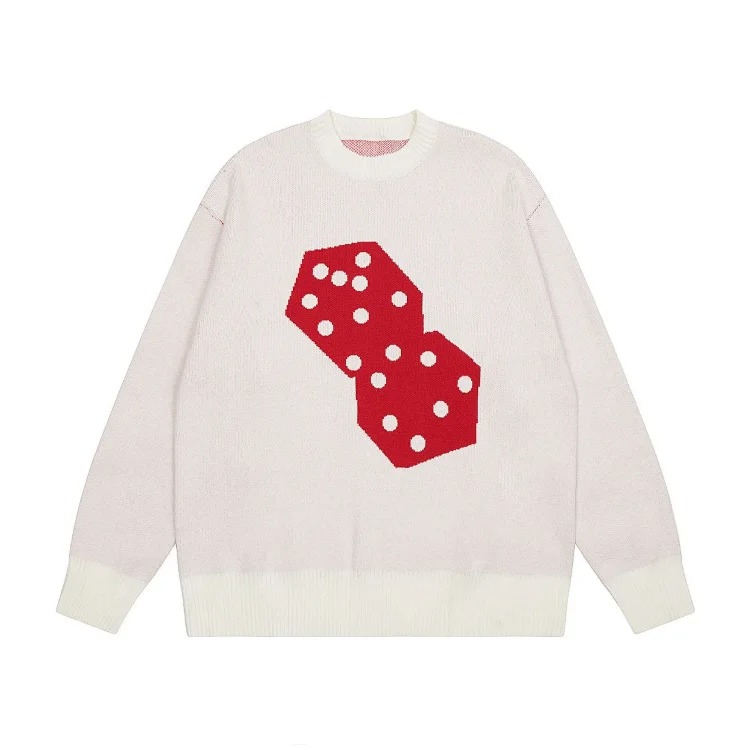 2023 cross-border European and American foreign trade spot new S letter series mosquito coil jacquard logo solid color round neck sweater image 6