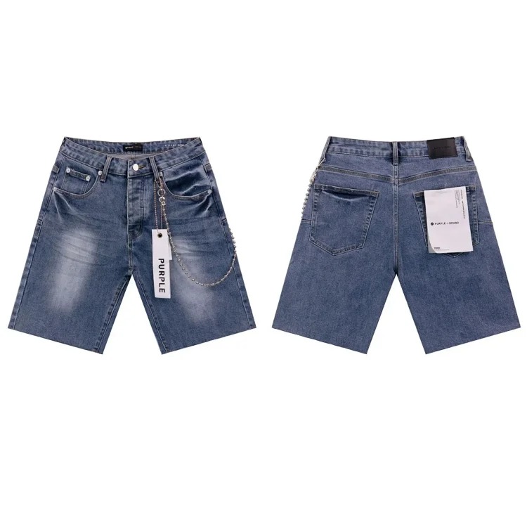 Splashed ink ripped casual denim shorts for men and women high street trousers image 3