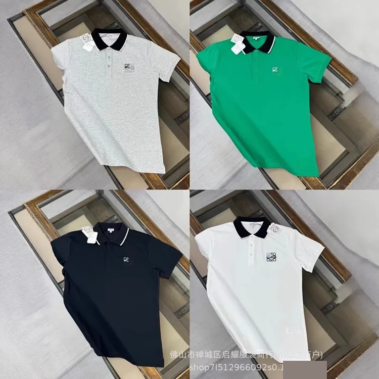 Embroidered pure cotton casual fashion Polo lapel short-sleeved T-shirt for men