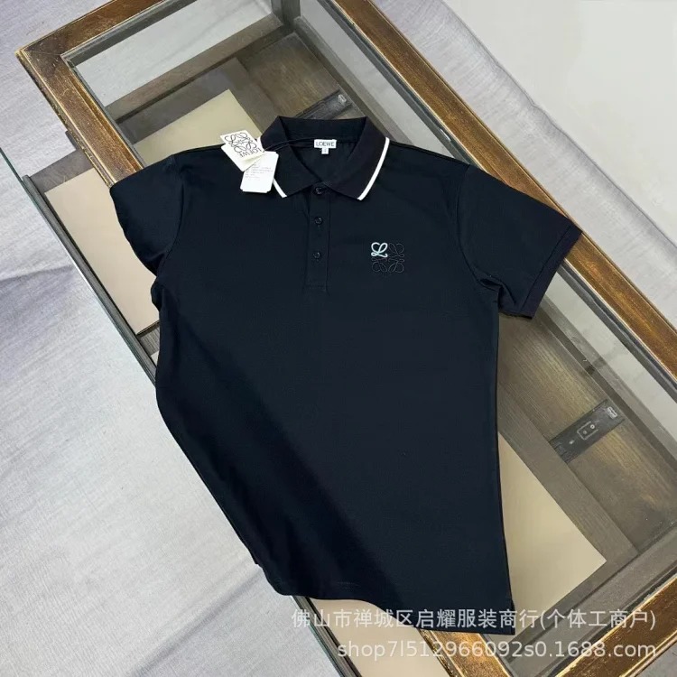 Embroidered pure cotton casual fashion Polo lapel short-sleeved T-shirt for men image 2