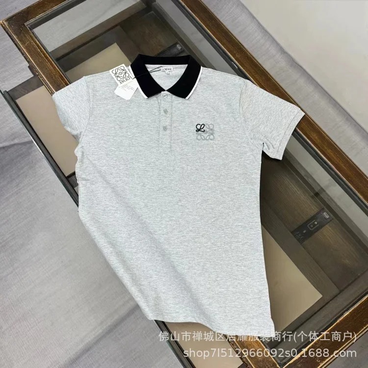 Embroidered pure cotton casual fashion Polo lapel short-sleeved T-shirt for men image 4