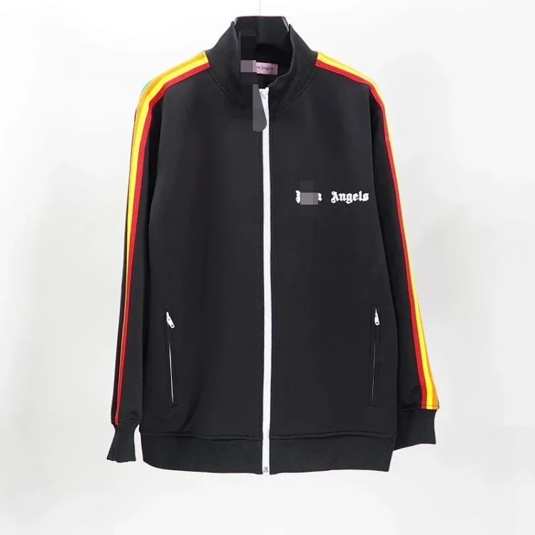 Correct version of Palm Angel Striped Rainbow Pants Retro Casual Sports Jacket Set image 13