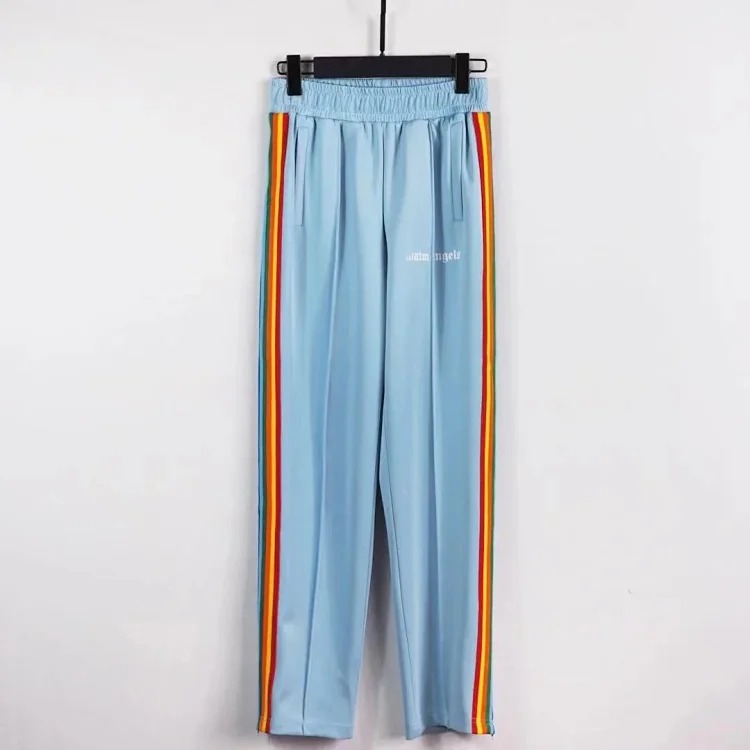 Correct version of Palm Angel Striped Rainbow Pants Retro Casual Sports Jacket Set image 6