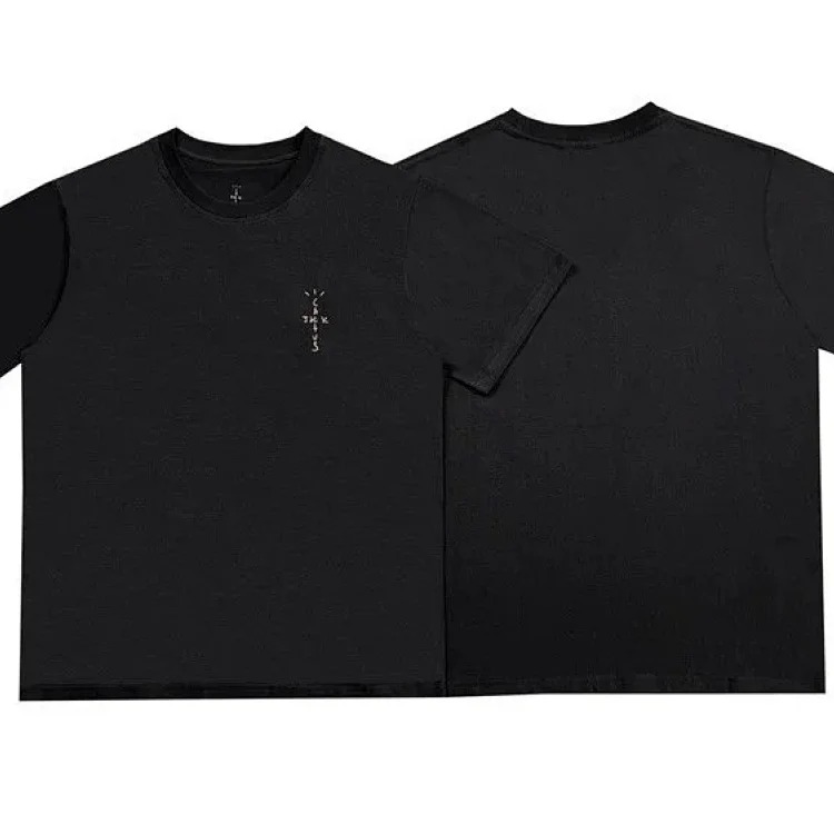 Travis Scott solid color American pure cotton loose high street casual short-sleeved FOG trendy men's and women's T-shirt image 2