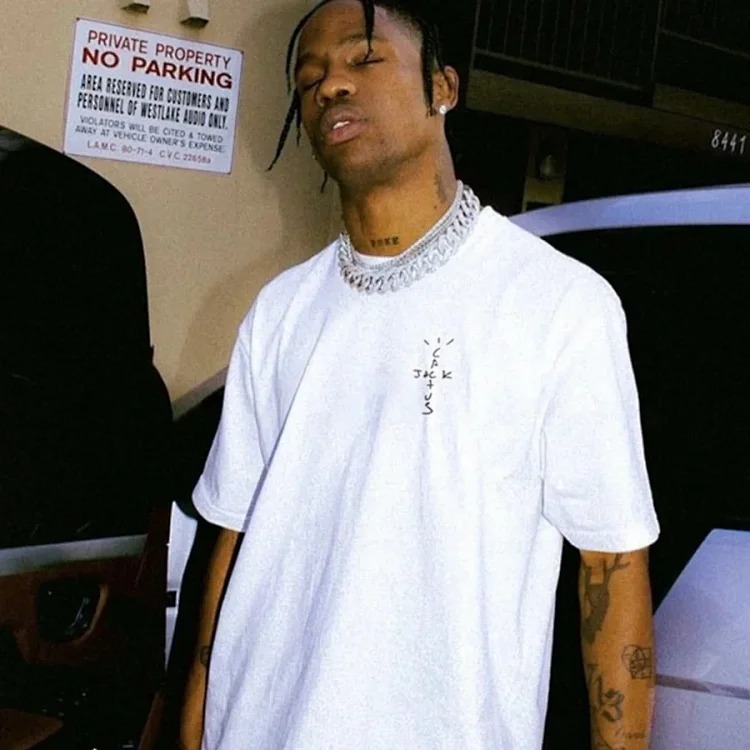 Travis Scott solid color American pure cotton loose high street casual short-sleeved FOG trendy men's and women's T-shirt image 4