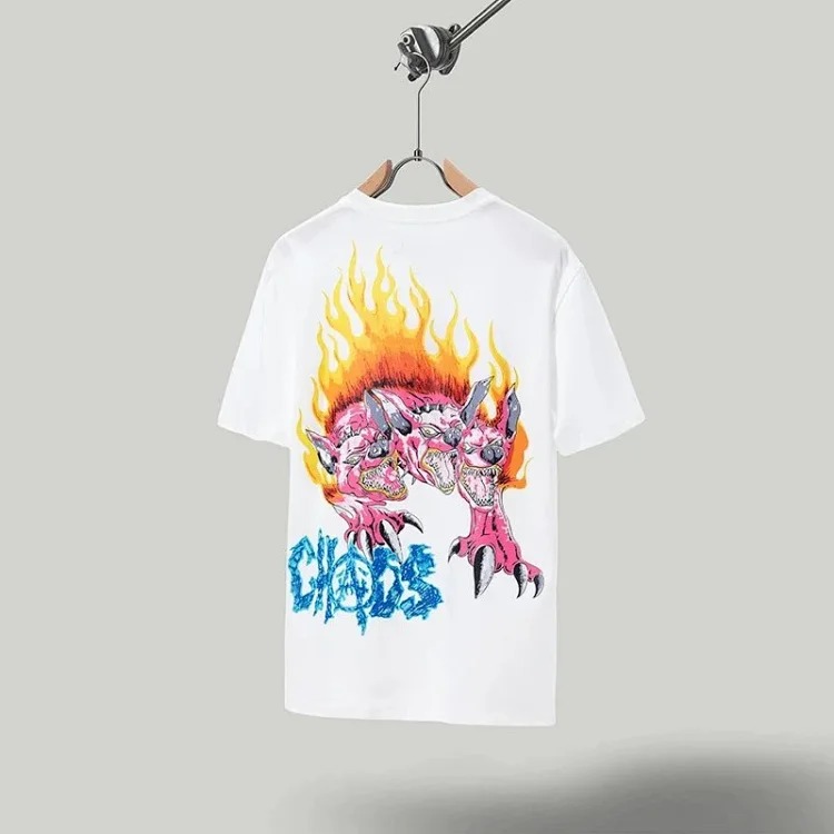 Travis Scott Cactus Jack x Utopia Utopia Joint Flame Dog Short Sleeve T-Shirt for Women image 5