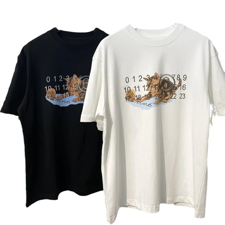 MM6 cat frosted print double yarn pure cotton short-sleeved T-shirt image 7