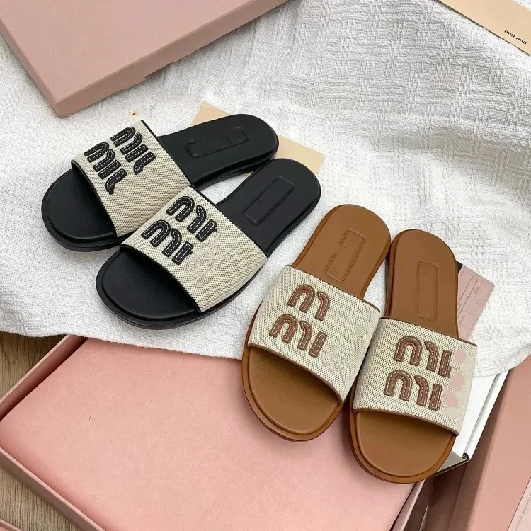 Miujia flat slippers women's French flat woven slippers image 4