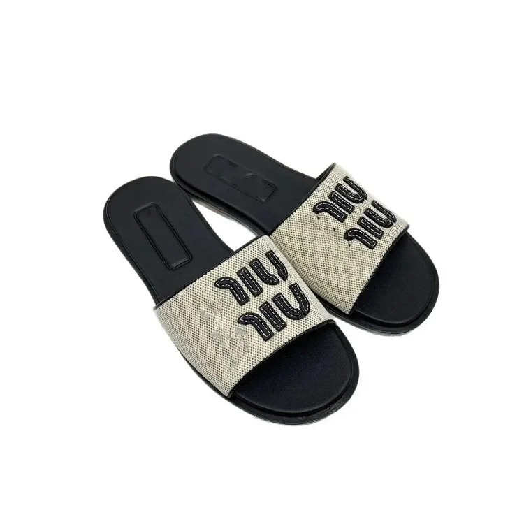 Miujia flat slippers women's French flat woven slippers image 7