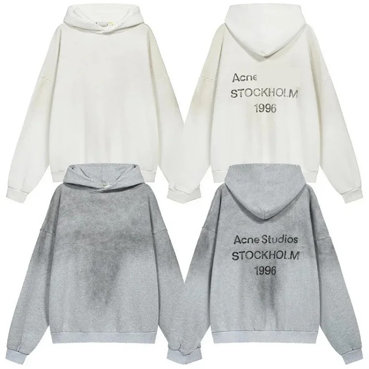 AC washed distressed 1996 letter hoodie