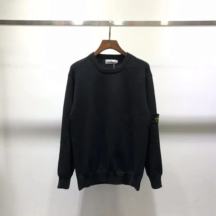 Cross-border sto*ne isla*nd Stone Island autumn and winter sweater basic classic armband couple round neck pullover long sleeve image 2