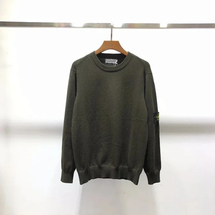 Cross-border sto*ne isla*nd Stone Island autumn and winter sweater basic classic armband couple round neck pullover long sleeve image 4