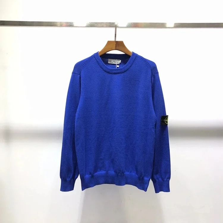 Cross-border sto*ne isla*nd Stone Island autumn and winter sweater basic classic armband couple round neck pullover long sleeve image 5