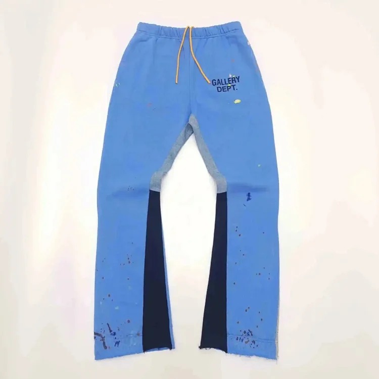 Dept. trousers legs are spliced ​​with multi-colored black letters and white waves image 6