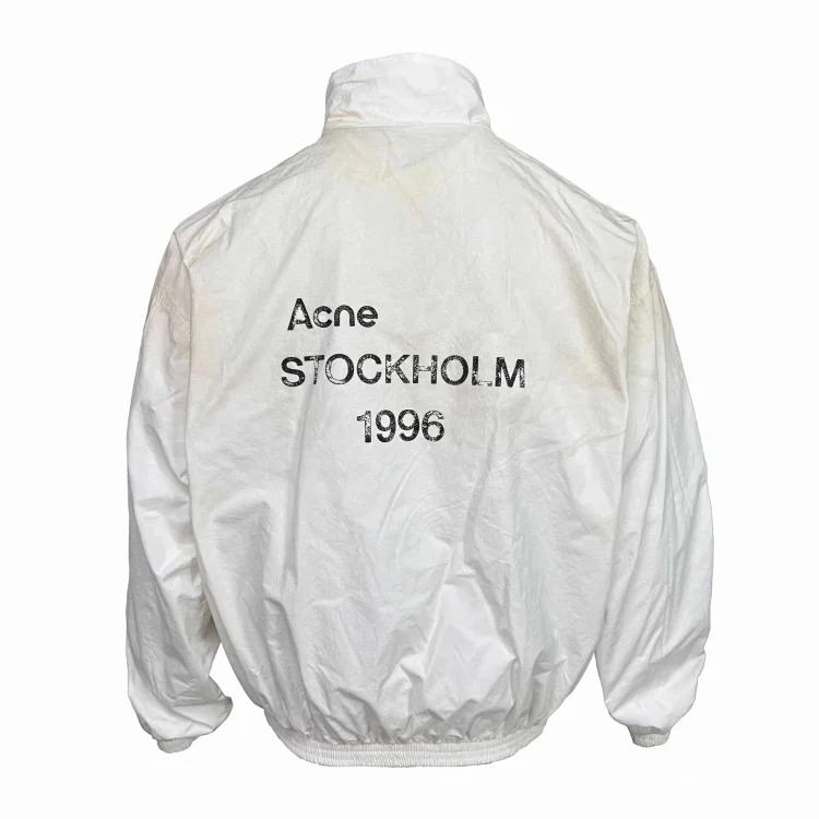 Washed Distressed Coach Jacket Unisex Jacket image 2