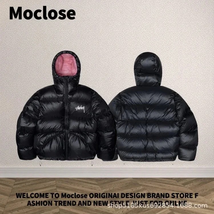 Moclose American street style autumn and winter outdoor loose warm solid color men's and women's down puffer jackets couple jackets image 3