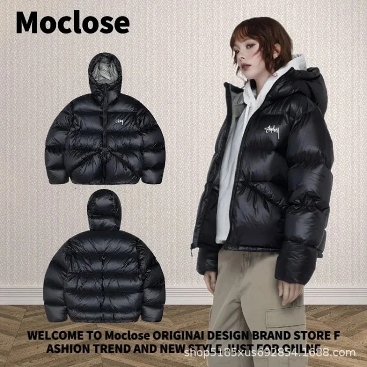 Moclose American street style autumn and winter outdoor loose warm solid color men's and women's down puffer jackets couple jackets image 6