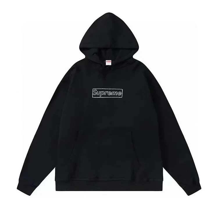 Supreme letter cross printed terry hooded sweatshirt high street Shawn Yue loose cross-border for men and women image 4