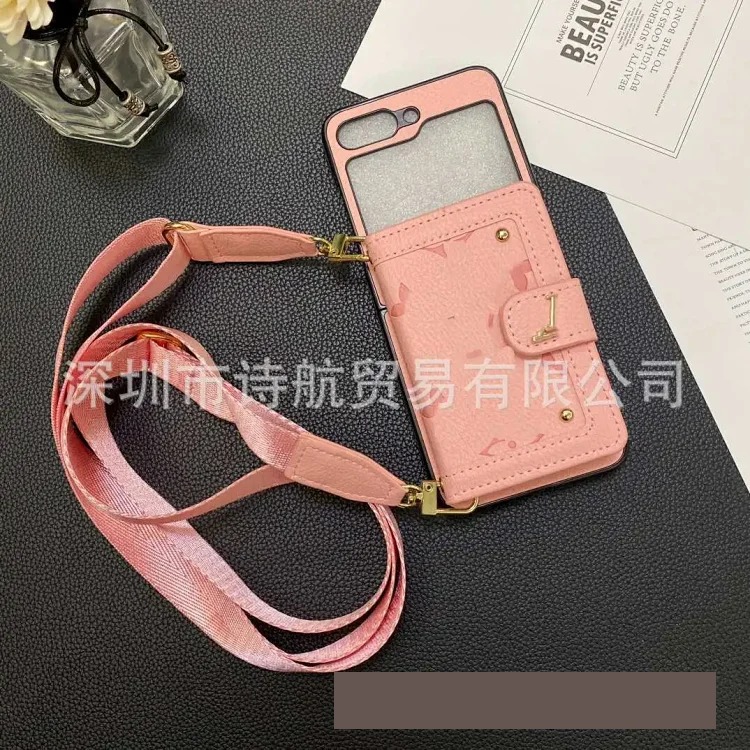 Trendy high-end applicable ihone17promax mobile phone case high leather coin purse crossbody anti-fall protective cover image 4