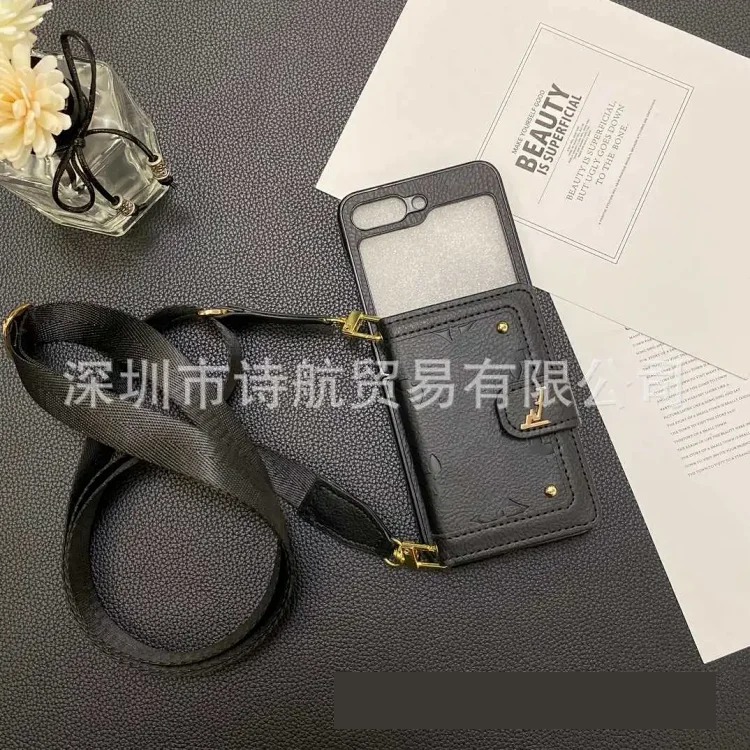 Trendy high-end applicable ihone17promax mobile phone case high leather coin purse crossbody anti-fall protective cover image 6