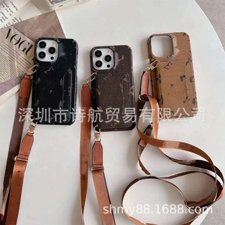 High-end sense suitable for ihone16promax mobile phone case crossbody card Apple protective case 14/13 anti-fall