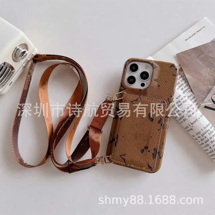 High-end sense suitable for ihone16promax mobile phone case crossbody card Apple protective case 14/13 anti-fall image 3