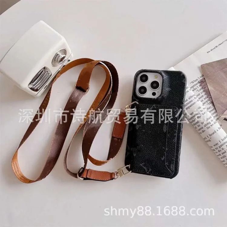High-end sense suitable for ihone16promax mobile phone case crossbody card Apple protective case 14/13 anti-fall image 4