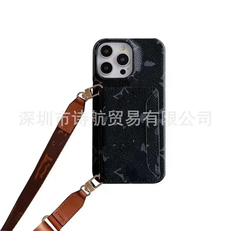 High-end sense suitable for ihone16promax mobile phone case crossbody card Apple protective case 14/13 anti-fall image 5